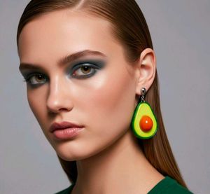 Avocado Clay Art Earrings