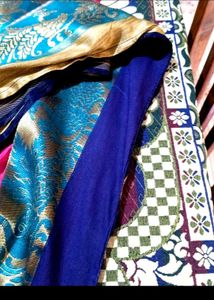Elegant Pink &amp; Teal Silk Saree