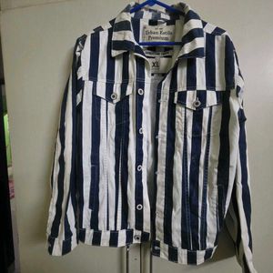 Stylish Striped Denim Jacket Powerlook