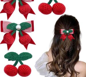 Crochet Cherry Hair Clips