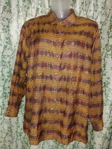 vintage Patterned Button-Up Shirt