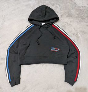 ❤️Adidas striped tri color Cropped Hoodie