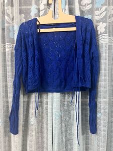 Blue Knit Cardigan