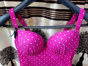 Pink Polka Dot Tankini Top