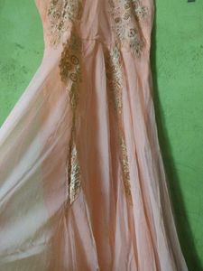 Peach Partywear Gown For Women