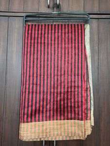 Striped Red & Black Saree