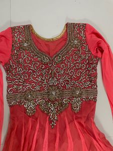 Elegant Pink Embroidered Anarkali