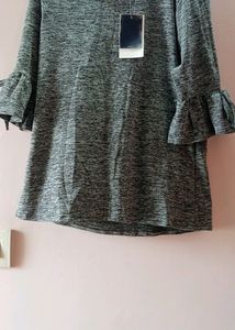 Grey Colour Crop Top