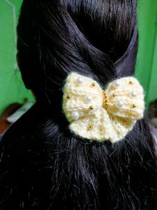 Crochet Bow Hair Clip