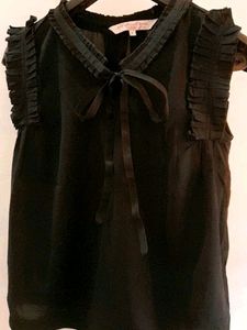 Women Black Bow Top