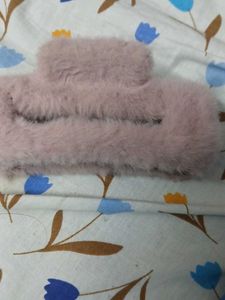 Pink Fuzzy Claw Clip