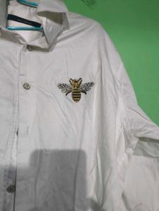 White Shirt w/ Bee Embroidery