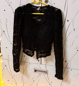 Black Lace Net Top- SIZE-28-36.NOT WORN EVEN ONCE