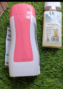 waxing kit with heater, wax and strips
