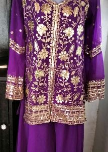 Women Purple Ethnic Kurta Suit Set With Dupatta