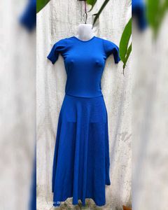 Blue Fit & Flare Dress