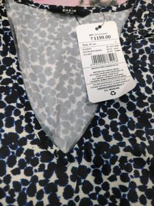 Spotted Print V-Neck Dress