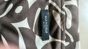 Brown &amp; White Leaf Print Shirt