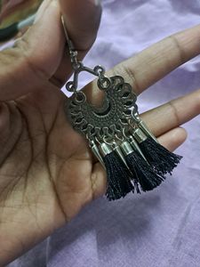 Silver Earrings With Tassels