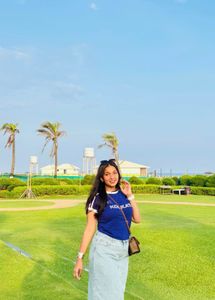 Blue Graphic Print Top