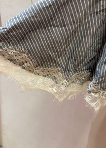 Beautiful Striped Lace Trim Top