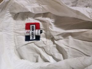 White Cotton Double Pocket Mens Shirt