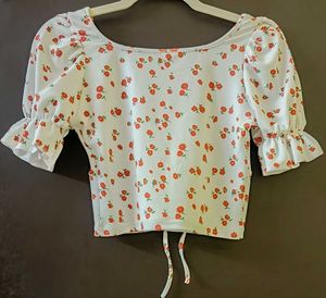 Floral Tie-Front Crop Top