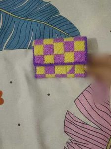 Checkered Pouch Woolen