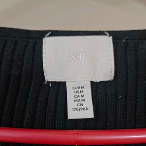 H&amp;M Rib-knit sweetheart neck top