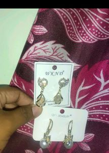 Two Pair Korean Gold Plated Earrings