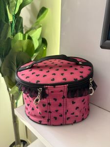 Pink Heart Print Multipurpose Bag