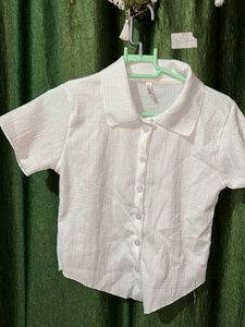 White Button-Down Top