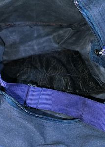 Navy Blue Colour Lunch Bag With Water Bottle Space