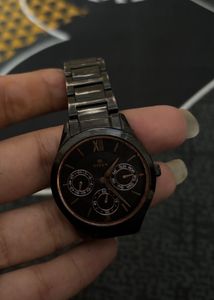 Titan Quartz Analog with Day and Date Black Dial