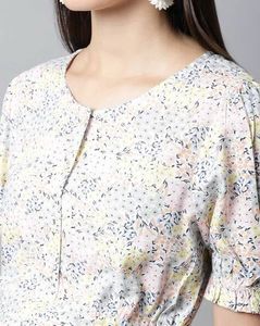 Floral Print Puff Sleeve Top