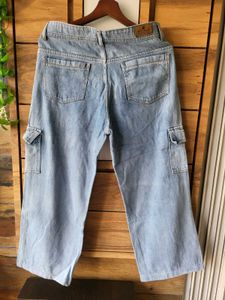 Light Wash  Cargo Jeans