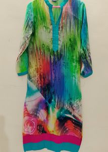 🌈Multi Clr Pakistani Style Full Length Kurti