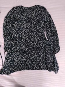 Floral Print Black Dress