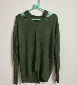 Green Knit Oversized Sweater