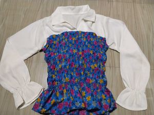 White Top with Floral Skirt