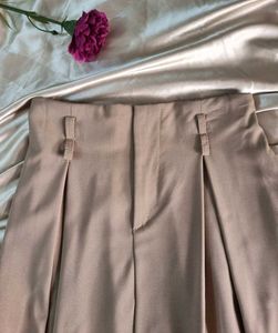 Chic Brown Midi Skirt with Side Pockets