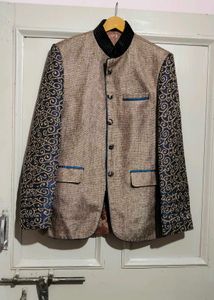 Khaki + Royal Blue Jodhpuri