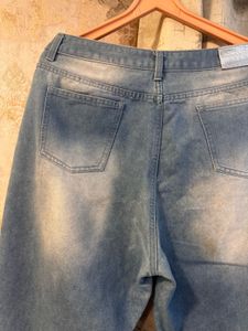 Ripped Denim Jeans- Waist- 34 High Waist