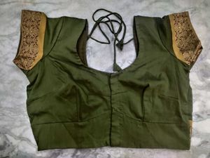 Olive Green Color Cotton blouse