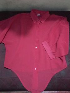 Red Sheer Blouse