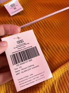 Mustard Color Fitted Rib Top