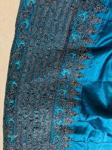 Teal Embroidered Skirt for navratri