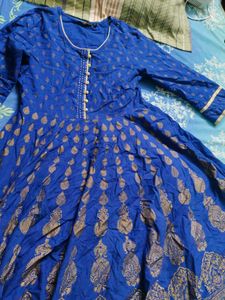 Blue & Gold Print Anarkali
