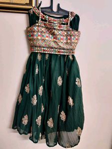 Green Embroidered Lehenga Choli