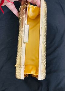 Gold Quilted Clutch